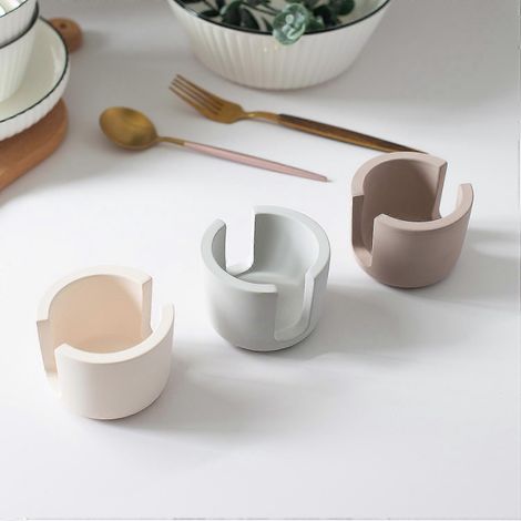 Lot de 3 porte-éponges en diatomite pour évier de cuisine, égouttoir en pierre ultra-absorbante - Porte-éponge en pierre à séchage rapide, éponge en terre de diatomées (8,5 x 8 cm). (1/4)