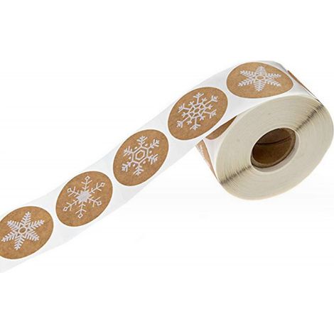 Autocollants Flocons De Neige - Étiquettes Adhésives En Papier Couché - Pour Boîtes Cadeaux Noël Et Sacs Alimentaires - 500 Pièces (1/5)