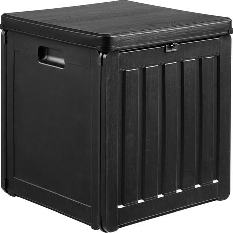 Box portacuscini outdoor Sobra in plastica nera 76 L — 42,8×42,8×46,4 cm