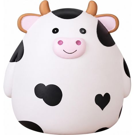 Tirelire vache mignonne pour enfants, blanche, incassable, cadeau d'anniversaire pour garçons et filles (1/5)