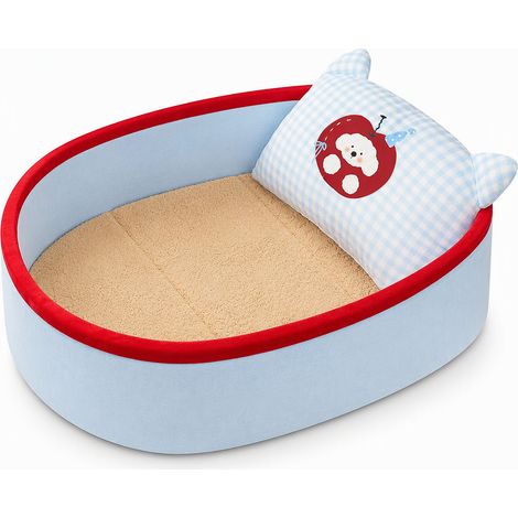 Panier très douillet pour chats bleu couverture taille L