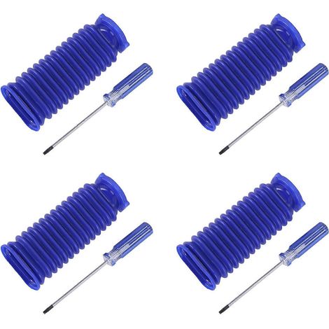 4X pour aspirateurs domestiques V6 V7 V8 V10 V11, rouleau en velours doux, tuyau d'aspiration bleu de rechange. (1/5)
