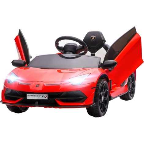 Elektro-Kinderauto, lizenzierter Lamborghini Aventador, Flügeltüren, Musik, Hupe, für 3-5 Jahre, rot 
On-Site
