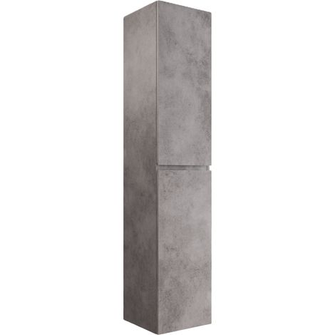 BERNSTEIN - Colonne de salle de bain Armoire suspendue 35x170x35cm (LxHxP) Gris béton + 2 portes charnières gauche / droite - AVA (1/5)