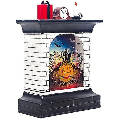 Design de cheminée ornement lumineux Led chat sorcière citrouille d'Halloween décor de fenêtre (1/5)