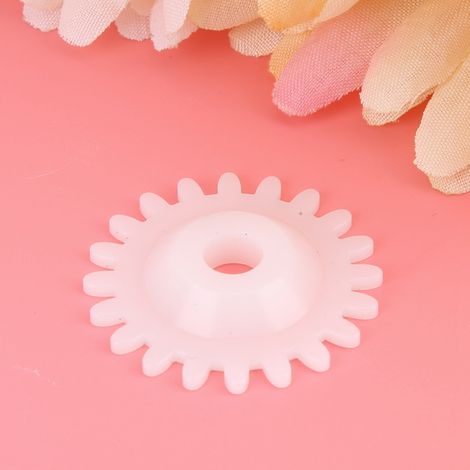 Lot de 5 engrenages blancs en plastique pour machine à tricoter, compatibles avec les peignes argentés. (1/5)