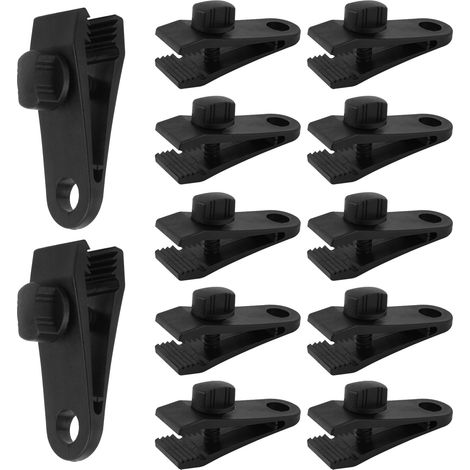 Lot de 12 Tendeurs de Bâche - Clips de Fixation Réglables pour Tente - Pinces Étanches en Plastique - Voile d'Ombrage - Jardin et Camping (1/5)