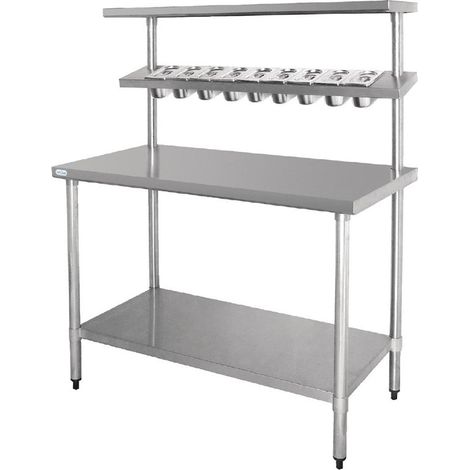 Table Inox à Etagère - Etagère à Bac GN - Vogue