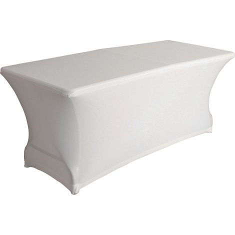 Housse de Table Extensible, Blanche, 180 x 75 x 74 cm, Table rectangulaire (1/5)