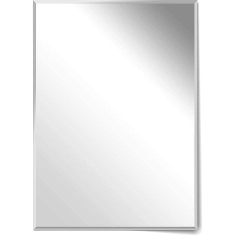 Miroir mural - En cristal - Sans cadre - Avec facette matériel de fixation - Fabriqué en Allemagne (70 x 50) (1/5)