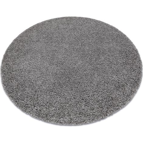 Tappeto SOFFI cerchio shaggy 5cm grigio grey rotondo 80 cm