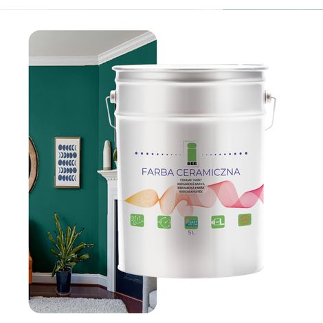 PITTURA MURALE IN CERAMICA LAVABILE VERDE TURCHESE MENTA 5L ANTIMACCHIA (1/5)