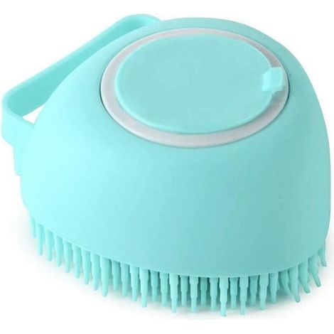 Pet Dog Bath Brush Dog Groom Brush Peigne De Brosse De Bain Pour Chien De Compagnie Peigne D'épilation En Silicone Pour Massage, Spa, Outil De Nettoyage Et De Toilettage Pour Animaux, Bleu (1/4)