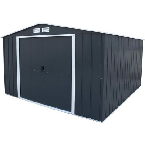 Duramax - caseta jardín - ECO ALCOY 10X12 - Metal - color gris antracita (1/6)