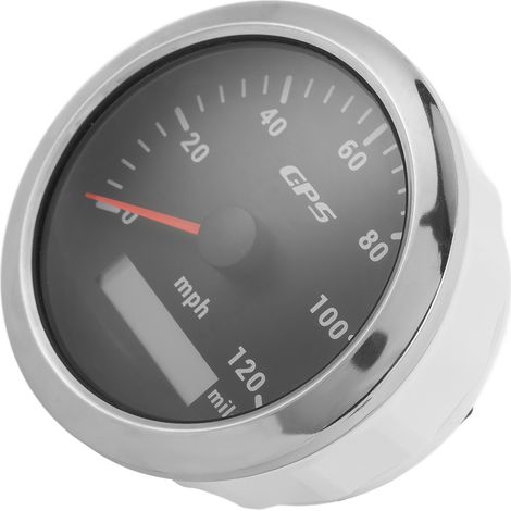 Compteur GPS 85mm/3.35in Odomètre 120MPH/H Étanche IP67 Noir pour Tableau de Bord (1/5)