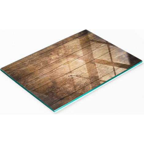 Tavoletta decorativa multifunzionale da cucina in vetro temperato e legno, 80x52 cm (1/5)