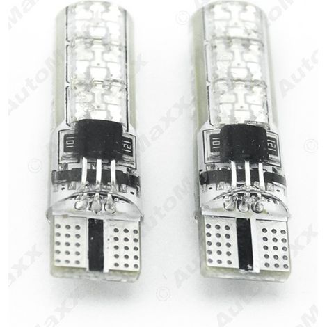 Waterproof silicone car ambient lighting T10 5050 6-LED RGB remote control seven-color strobe light (1/4)