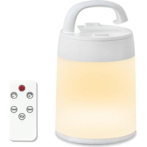 Lampe de chevet LED à intensité variable, 3 couleurs de lumière interchangeables, tactile, à piles, avec télécommande et commande mobile (1/5)