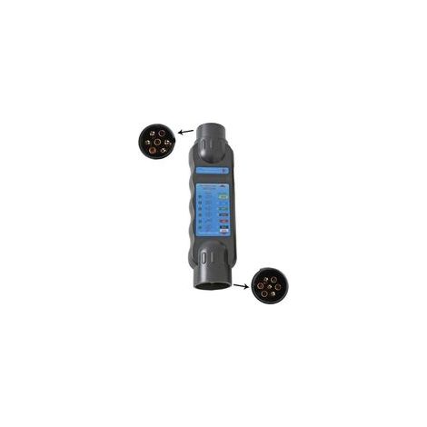 Testeur de prise remorque 7 broches – Outil de diagnostic câblage – Compatible 12V – Matériaux ABS et cuivre – Pour remorques et véhicules