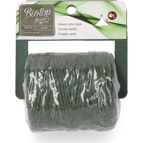 Cordel de yute, verde, 100 m