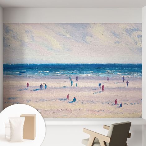 Papier peint intissé avec imprimé pour décoration intérieure pour rénovation a motif - Colle incluse gratuite Paysage marin 152x104 cm (1/5)
