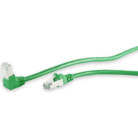 S-IMPULS câble patch CAT.6, S/FTP, 90°-droit, 0,5 m, vert