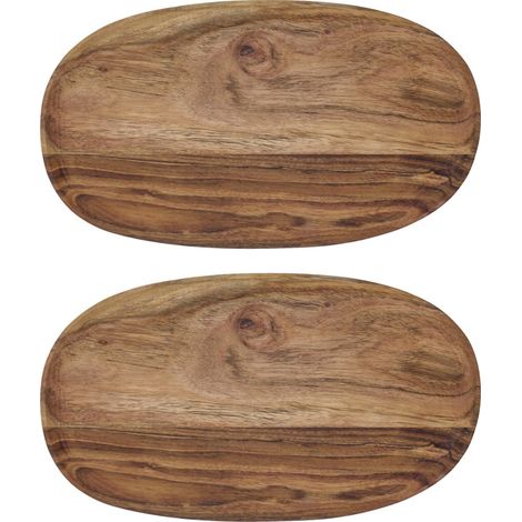 Plateaux Wood Ovale grand lot de 2 (1/4)