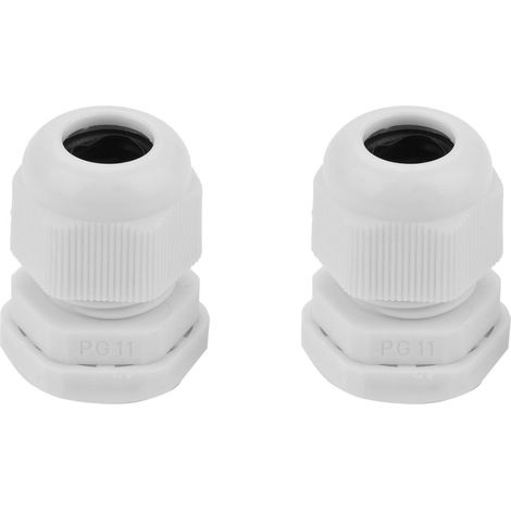 Packung mit 10 wasserdichten, weißen Nylon-Kabelverschraubungen (PG11) gemäß IP68 (1/5)
