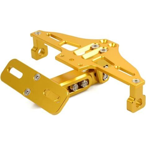 Universel Moto Supports de Plaque D'immatriculation Réglable pour MT-07 MT-09 YZFR6 R125 T- CBR1000RR CBR300R CBR400F CBR600RR CBR900RR(Or) (1/5)