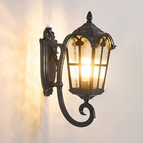 E27 Classique Noir Imperméable IP44 Applique Murale Exterieur Vintage Industrielle Luminaire Exterieur,couloir,Pavillon porche terrasse jardin allées escaliers Luminaire Extérieur Appliques (1/5)