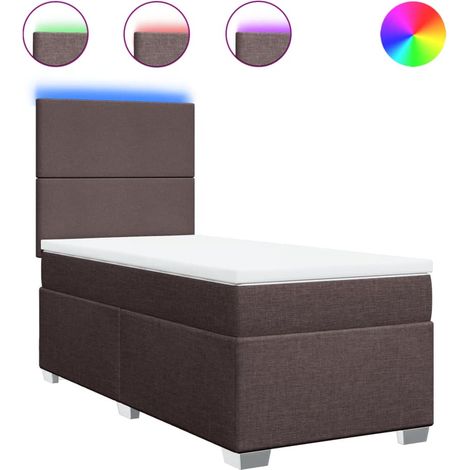 Maison Exclusive - Sommier à lattes de lit avec matelas Marron foncé 90x190 cm (1/5)