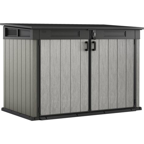 Keter Grande Store Aufbewahrungsschrank - 190.5x109.3x132.5cm - Kunststoff - Hellgrau - einzigartige Holzoptik - leicht zu reinigen