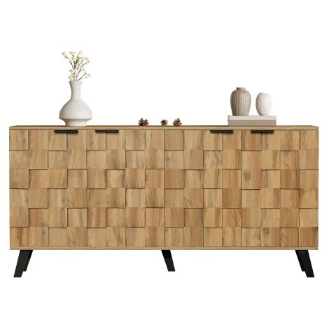 Sideboard mit 4 Türen, 160,5 x 35,5 x 78 cm - Wohnzimmer, Schlafzimmer und Esszimmer