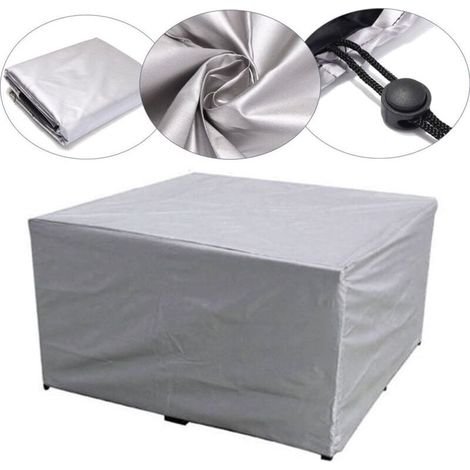 Housses Pour Mobilier De Jardin 11511570cm Couverture Pour Meuble De Jardin 210D Oxford Tissu Imperméable Coupe-Vent Anti-UV Bache Protection Table De Jardin Exterieur-Argent Ikodm (1/4)