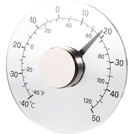 Thermomètre analogique Celsius pour intérieur/extérieur – Indicateur de température transparent pour fenêtre ou mur (1/4)