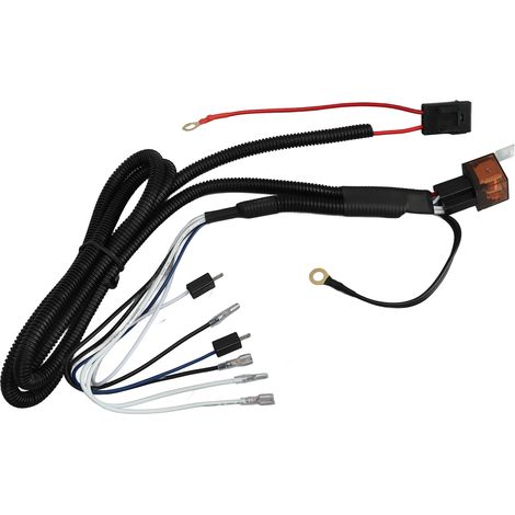 Faisceau de câblage et relais pour klaxon 12V, câble 1,9 m, 50W, adaptateur 1 vers 2 pour klaxon pneumatique, moto, voiture, camion (1/5)