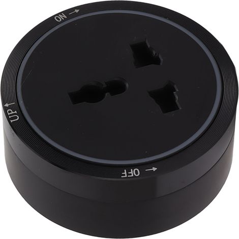 Prise électrique murale horizontale amovible noire, rallonge, adaptateur pour usage domestique (1/5)