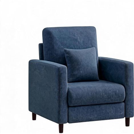 auteuil compact gain de place 84×78×82 cm, coussin PU semi-compressé, montage sans outil, housse lavable (1/5)