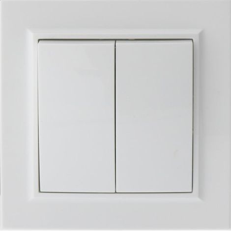 IluminaShop - Interruptor Empotrable Doble Blanco Marco Incluido IP20 Serie wLine (1/3)