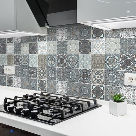 Sticker Mural Carrelage adhésif Cuisine Salle de Bain - 24 STICKERS CARRELAGES AZULEJOS SATURINO - 24stickers10x10cm (1/5)