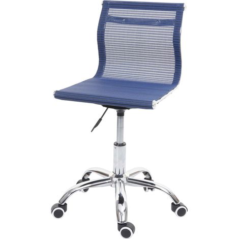 Chaise de bureau HWC-K53 - chaise pivotante chaise de bureau chaise d'ordinateur - tissu résille/textile - bleu (1/5)
