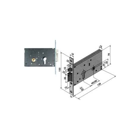 ELETTROSERRATURA DA INFILARE PER FASCE MM.78 H 302  mm.60 (30260010)    WELKA