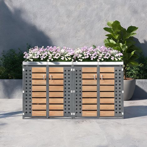 Armoire de jardin verrouillable en acier avec 4 compartiments (1/5)