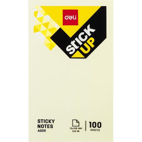 DELI Bloc notas adhesivas 100h 76x126mm amarillo