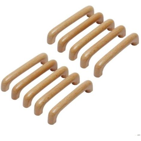 10 Stück Holzmöbelgriffe, Küchenschrankgriffe, Türgriffe, 128 mm Lochabstand, für Küchenschränke und Schubladen