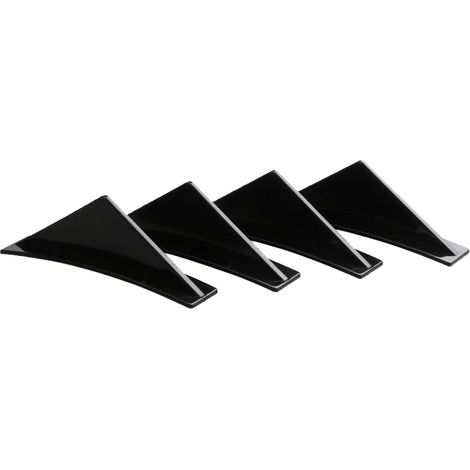 Lot de 4 ailerons de requin incurvés pour pare-chocs arrière, diffuseurs et spoilers noirs pour modification de voiture (1/5)