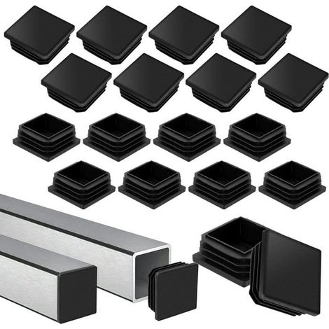 Embouts pour tubes carrés 40 x 40 mm Lot de 20 Plastique noir robuste Résistant aux rayures Pour Ch (1/5)