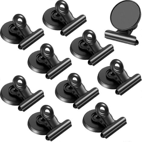 Lot de 10 pinces magnétiques, aimants métalliques pour réfrigérateur, idéaux pour photos, tableaux blancs, notes et cartes. (1/5)