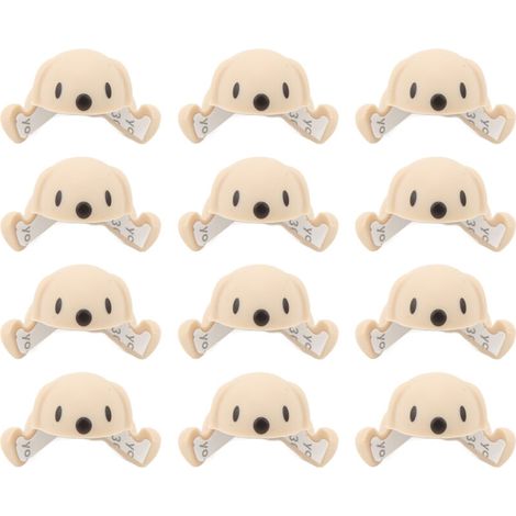 12 Pièces Protège-Coins Bébé Animaux Souples en Silicone Autocollants, Chiens Mignons, Abricot (1/5)