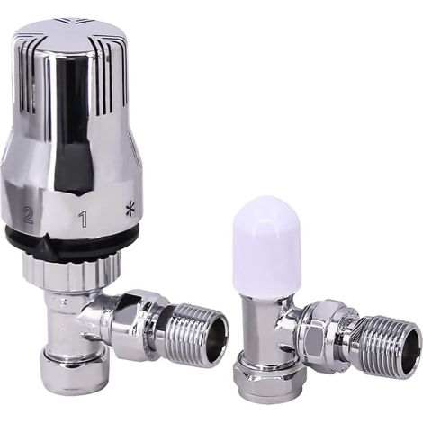 Warmehaus Chrome Angled Thermostatic Radiator Valves 15mm